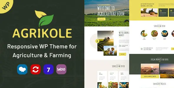 Agrikole | Responsive WordPress Theme for Agriculture & Farming | WP TOOL MART