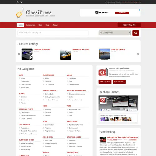 AppThemes ClassiPress – WordPress Classified Ads Theme | WP TOOL MART