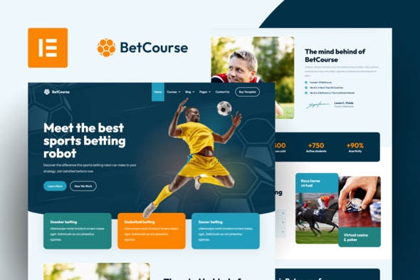 BetCourse - Sports Betting & Prediction Course Elementor Template Kit | WP TOOL MART