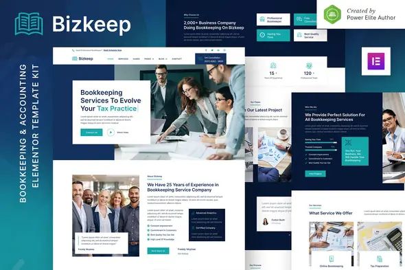 Bizkeep - Bookkeeping & Accounting Service Elementor Template Kit | WP TOOL MART