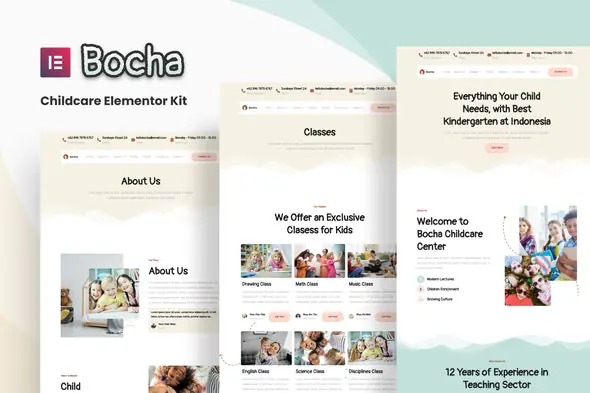 Bocha - Childcare Elementor Template Kit | WP TOOL MART