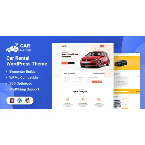 Car Rental WordPress Theme Landing Page | WP TOOL MART