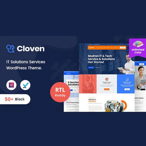 Cloven – IT Solutions Services Company WordPress Theme + RTL | WP TOOL MART
