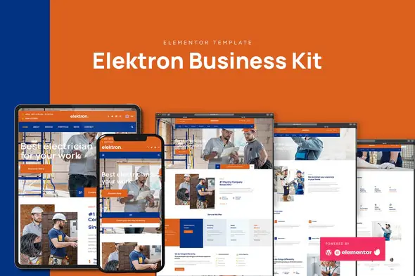 Elektron - Electric Company & Business Elementor Template Kit | WP TOOL MART