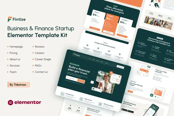 Fintize - Business & Finance Startup Elementor Template Kit | WP TOOL MART
