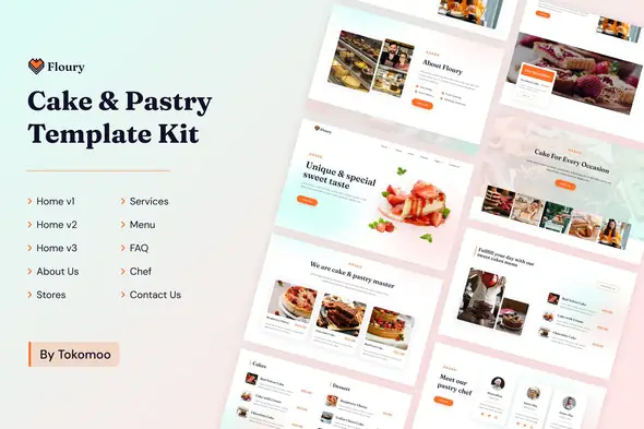 Floury | Cake & Pastry Elementor Template Kit | WP TOOL MART