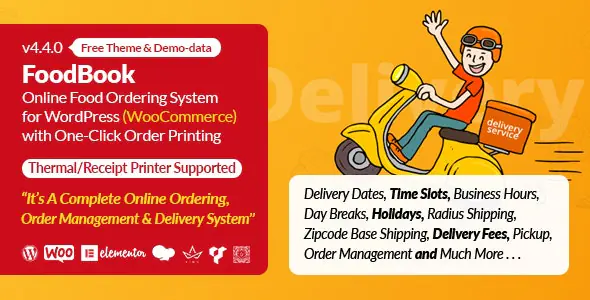FoodBook | Online Food Ordering & Delivery System for WordPress with One-Click Order Printing | WP TOOL MART