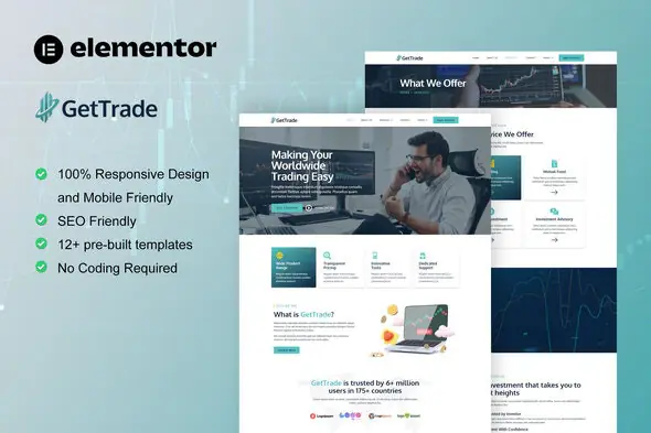 GetTrade - Trading & Investment Elementor Template Kit | WP TOOL MART