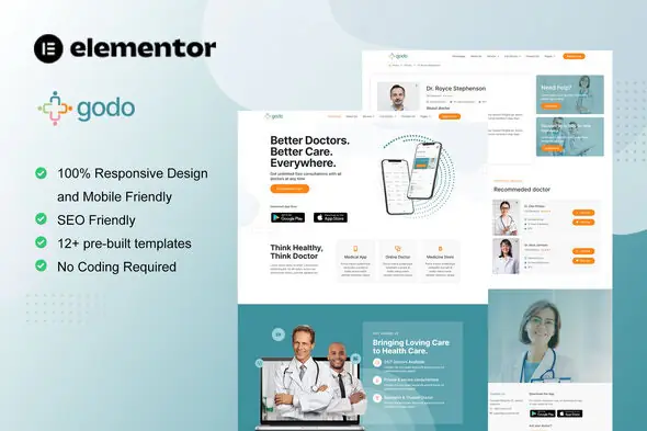 Godo - Doctor & Medical Saas Elementor Template Kit | WP TOOL MART
