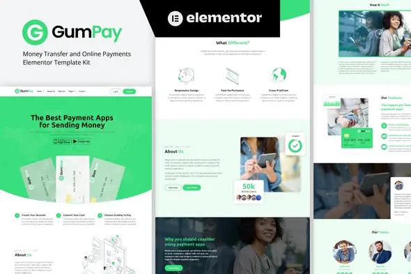 GumPay - Money Transfer & Online Payments Elementor Template Kit | WP TOOL MART