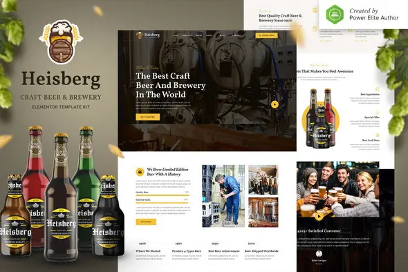 Heisberg - Craft Beer & Brewery Elementor Template Kit | WP TOOL MART