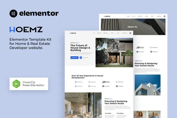 Hoemz - Home & Real Estate Developer Elementor Template Kit | WP TOOL MART