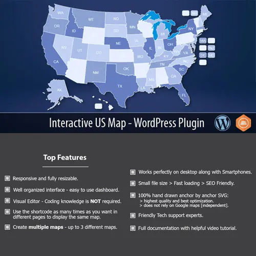 Interactive US Map – WordPress Plugin | WP TOOL MART