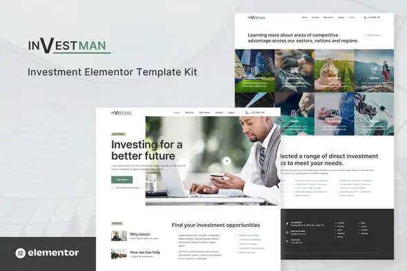 Investman - Invesment Consultant Elementor Template Kit | WP TOOL MART
