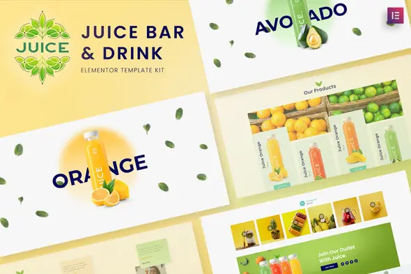 Juice Bar & Drink Elementor Template Kit | WP TOOL MART