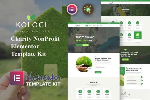 Kologi - Charity NonProfit Elementor Template Kit | WP TOOL MART