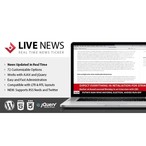 Live News – Real Time News Ticker | WP TOOL MART