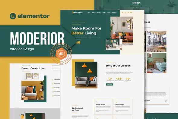 Moderior - Interior Design Elementor Template Kit | WP TOOL MART