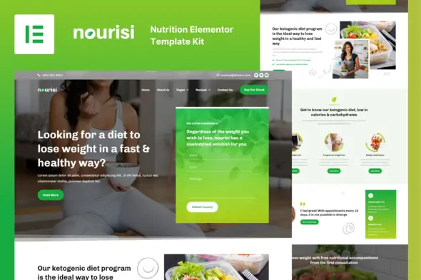 Nourisi - Nutrition Elementor Template Kit | WP TOOL MART