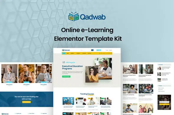 Qadwab - Online e-Learning Elementor Template Kit | WP TOOL MART