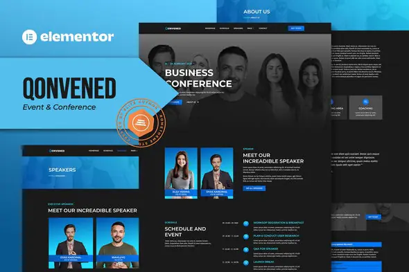 Qonvened - Event & Conference Elementor Template Kit | WP TOOL MART