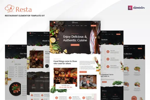 Resta – Restaurant Elementor Template Kit | WP TOOL MART