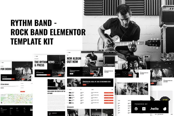 Rythm - Rock Band Elementor Template Kit | WP TOOL MART
