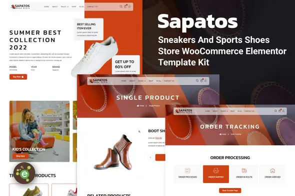 Sapatos - Sneakers & Sports Shoes Store WooCommerce Elementor Template Kit | WP TOOL MART