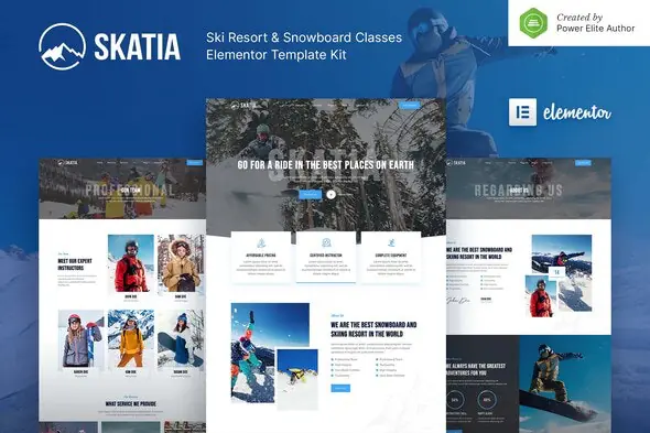 Skatia - Ski Resort & Snowboard Classes Elementor Template Kit | WP TOOL MART