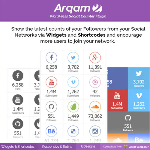 Social Counter Plugin for WordPress – Arqam | WP TOOL MART