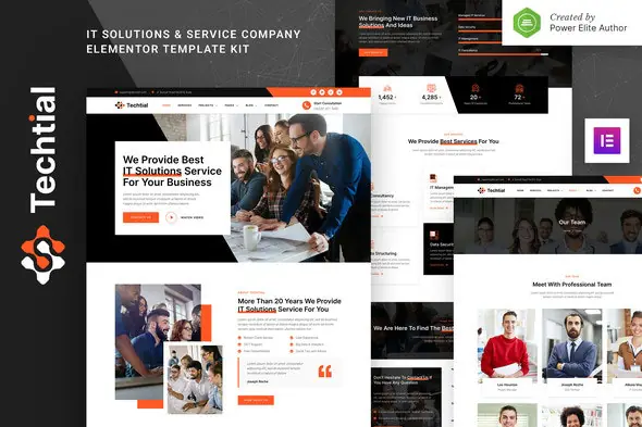 Techtial – IT Solutions & Services Company Elementor Template Kit | WP TOOL MART