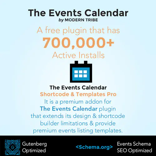 The Events Calendar Shortcode and Templates Pro – WordPress Plugin | WP TOOL MART