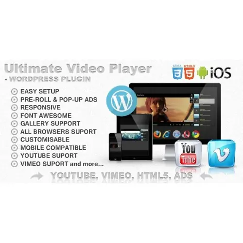 Ultimate Player with YouTube, Vimeo, Ads WP Plugin | WP TOOL MART