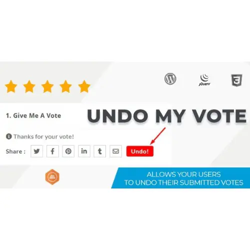 Undo My Vote Addon For BWL Pro Voting Manager | WP TOOL MART