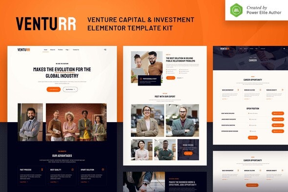 Venturr – Venture Capital & Investment Elementor Template Kit | WP TOOL MART