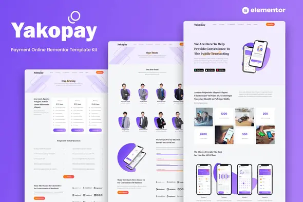 Yakopay - Online Payment App Elementor Template Kit | WP TOOL MART