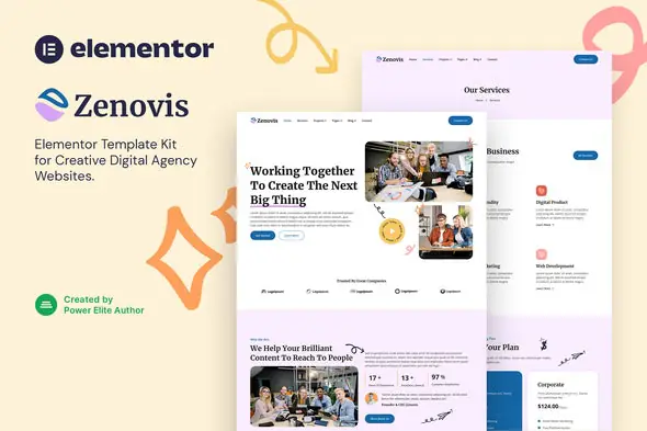 Zenovis – Creative Digital Agency Elementor Template Kit | WP TOOL MART