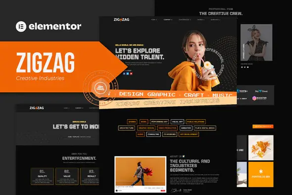 Zigzag - Creative Industries Elementor Template Kit | WP TOOL MART