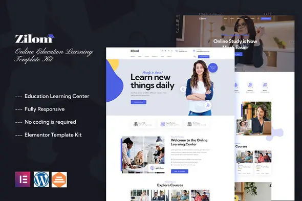 Zilom - Online Education Learning Elementor Template Kit | WP TOOL MART