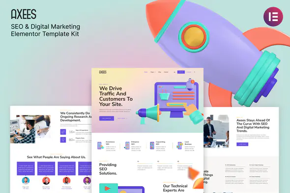 Axees – SEO & Digital Marketing Elementor Template Kit | Creative & Design | WP TOOL MART