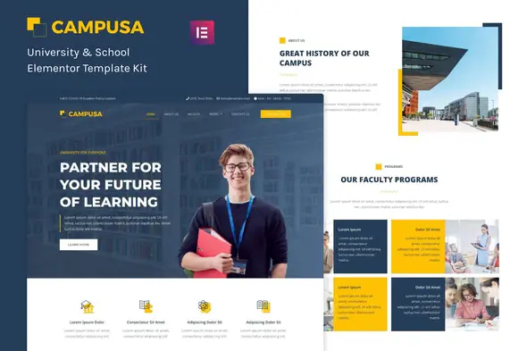Campusa - University & School Elementor Template Kit | WP TOOL MART