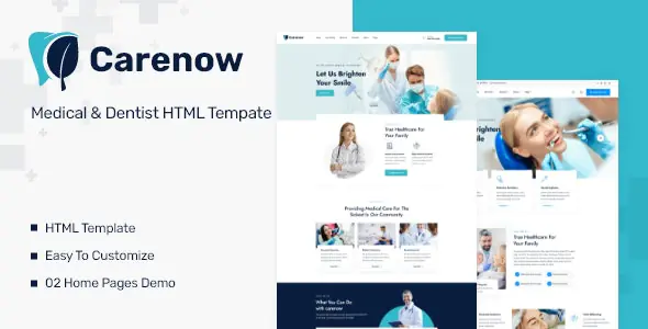 Carenow – Medical & Dentist HTML Tempate | WP TOOL MART