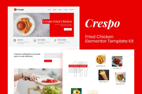 Crespo - Fast Food Restaurant Elementor Template Kit | WP TOOL MART