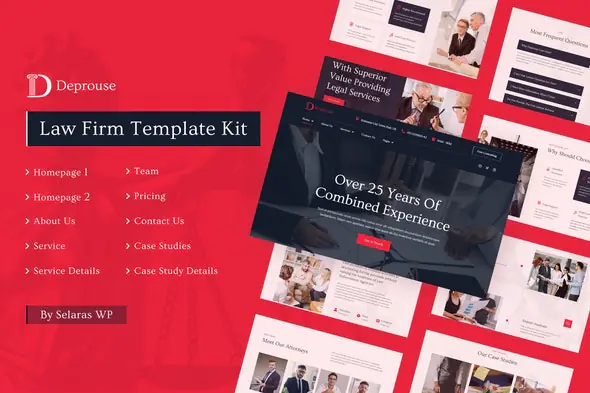 Deprouse - Law Firm & Lawyer Elementor Template Kit | WP TOOL MART