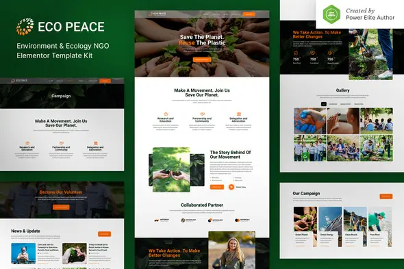 EcoPeace – Environment & Ecology NGO Elementor Template Kit | WP TOOL MART