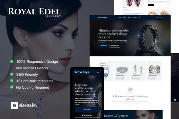 Edel - Luxury Jewelry Elementor Template Kit | WP TOOL MART