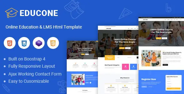 Educone - Education and LMS Html Template | WP TOOL MART