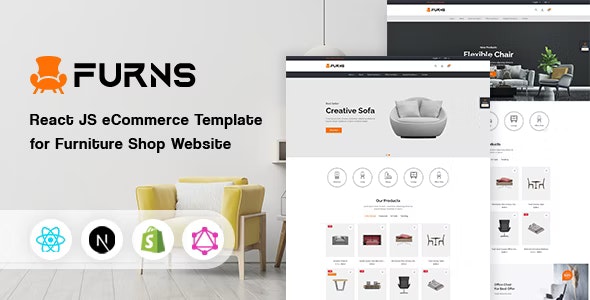Furns - React eCommerce Template for Furniture Shop Website | WP TOOL MART