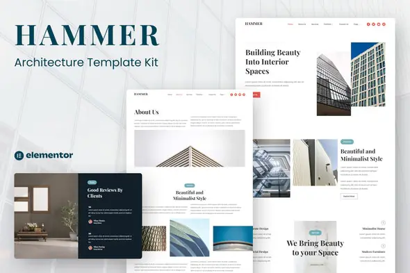 Hammer - Minimal Architecture Elementor Template Kit | WP TOOL MART