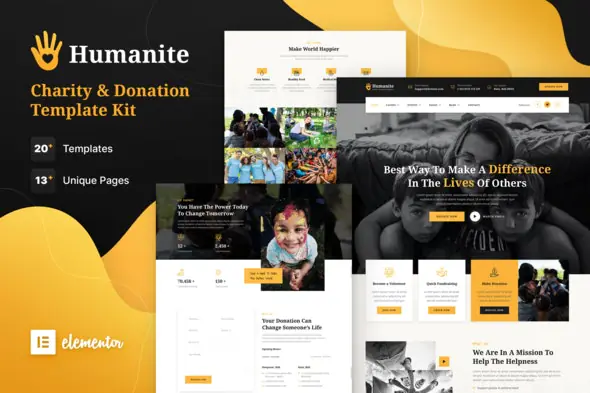 Humanite – Charity & Donation Elementor Template Kit | WP TOOL MART